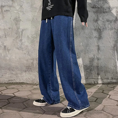 Streetwear Loose Wide Leg Jeans – Men