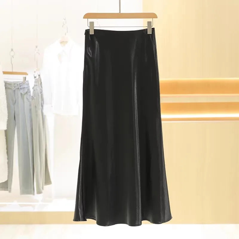 Satin Fishtail Skirt – Women Korean Fashion