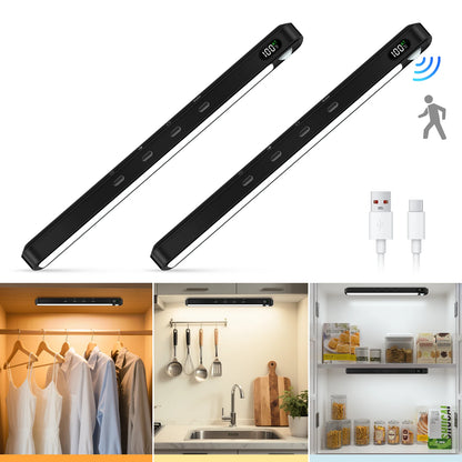 WILLED Rechargeable Motion Sensor Cabinet Light Bar – 3 Color Temps, 5 Brightness, Magnetic Mount | 25cm | 1pc / 2pcs