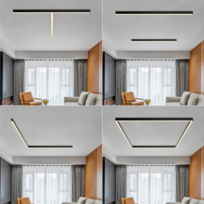 STDJHong 53cm LED Linear Ceiling Light – 18W, High CRI ≥90, Surface Mounted | Warm / Natural / Cool White | Black & White