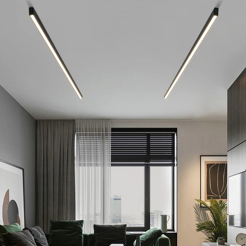 STDJHong 53cm LED Linear Ceiling Light – 18W, High CRI ≥90, Surface Mounted | Warm / Natural / Cool White | Black & White