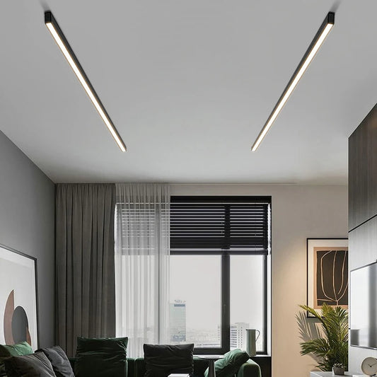 STDJHong 53cm LED Linear Ceiling Light – 18W, High CRI ≥90, Surface Mounted | Warm / Natural / Cool White | Black & White