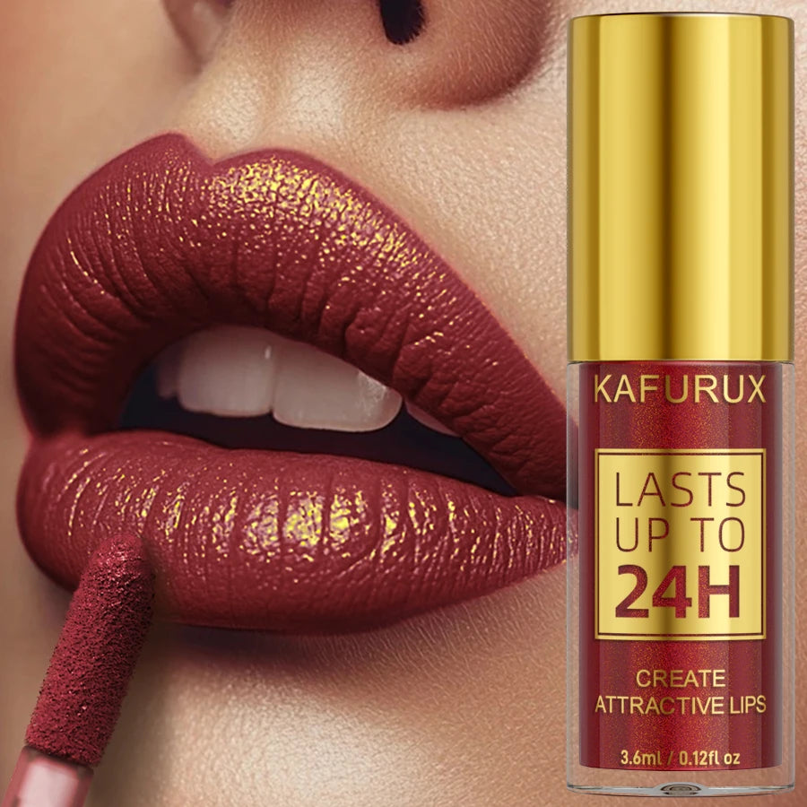 KAFURUX Glitter Diamond Shimmer Lip Gloss – 14 Colors, Waterproof, Long-Lasting Liquid Lipstick | Metallic & Sparkling | Single & 2pcs