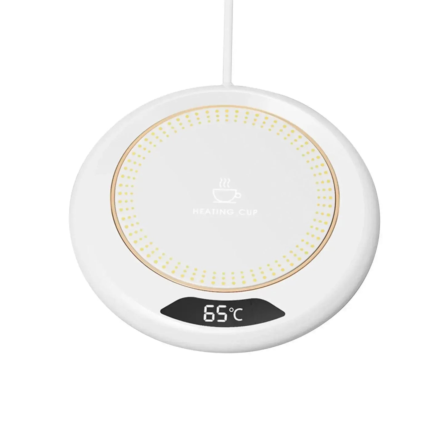 HOMEFISH USB Thermostatic Heating Coaster – 55–75°C, 3-Speed, 20W | Keep Drinks Warm All Day