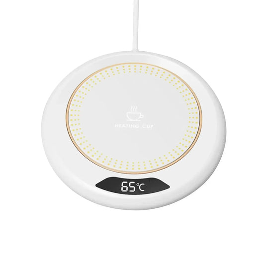 HOMEFISH USB Thermostatic Heating Coaster – 55–75°C, 3-Speed, 20W | Keep Drinks Warm All Day