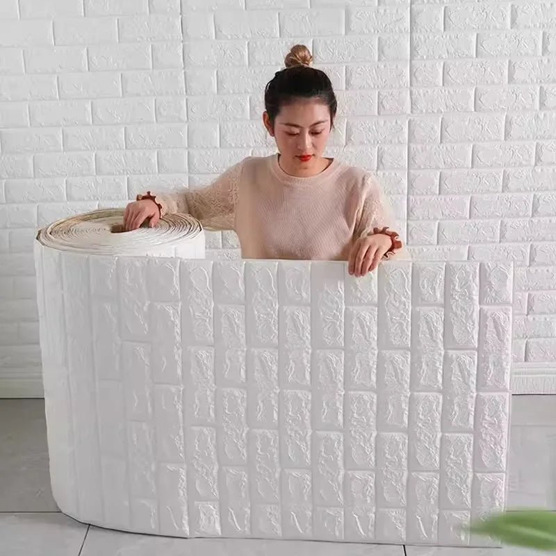 3D Brick Pattern Self-Adhesive Wallpaper 70cm — Waterproof Peel & Stick