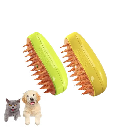3-in-1 Pet Steam Grooming Brush — Spray, Massage & Detangle for Cats & Dogs