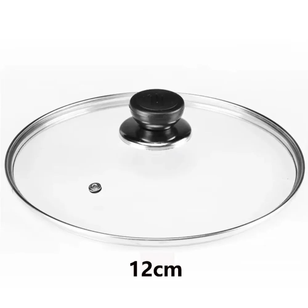 Universal Tempered Glass Pot Lid – Anti-Scald Knob, Heat-Resistant, 12–30cm | Fits Pots, Pans & Woks