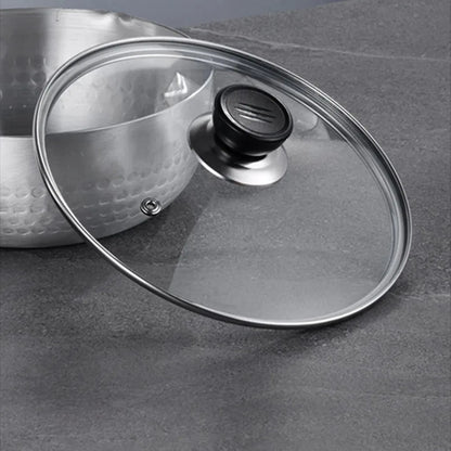 Universal Tempered Glass Pot Lid – Anti-Scald Knob, Heat-Resistant, 12–30cm | Fits Pots, Pans & Woks