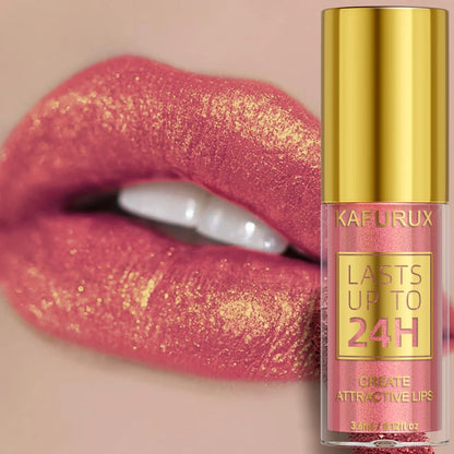 KAFURUX Glitter Diamond Shimmer Lip Gloss – 14 Colors, Waterproof, Long-Lasting Liquid Lipstick | Metallic & Sparkling | Single & 2pcs