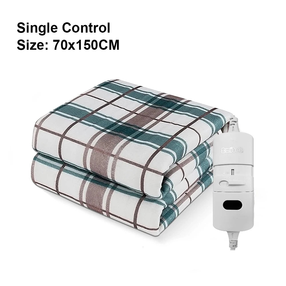 Raugee Electric Heating Blanket 220V – Adjustable Thermostat, Overheat Protection, Remote Control | 70×150 / 120×150cm