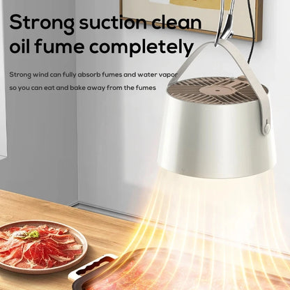 CREAROMA Portable Desktop Range Hood – 1200Pa Suction, 3-Speed, 90° Adjustable | BBQ & Indoor Cooking