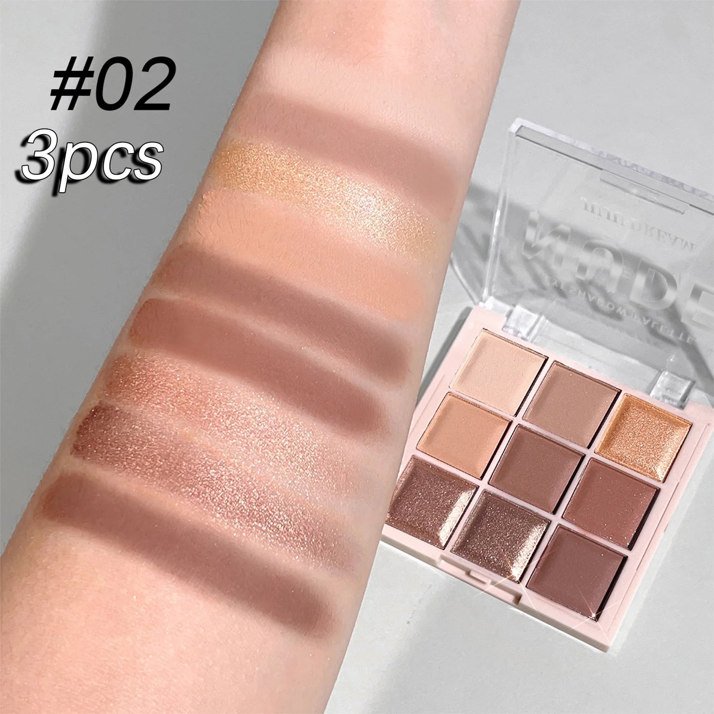 JUJU DREAM 9-Color Eyeshadow Palette – Matte & Shimmer, Soft Milk Tea Tones, Waterproof, Long-Lasting | Single & Triple Sets