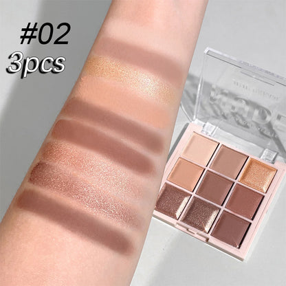 JUJU DREAM 9-Color Eyeshadow Palette – Matte & Shimmer, Soft Milk Tea Tones, Waterproof, Long-Lasting | Single & Triple Sets