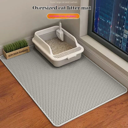 猫用トイレマット - 2層構造EVA製、砂飛散防止、防水、滑り止め