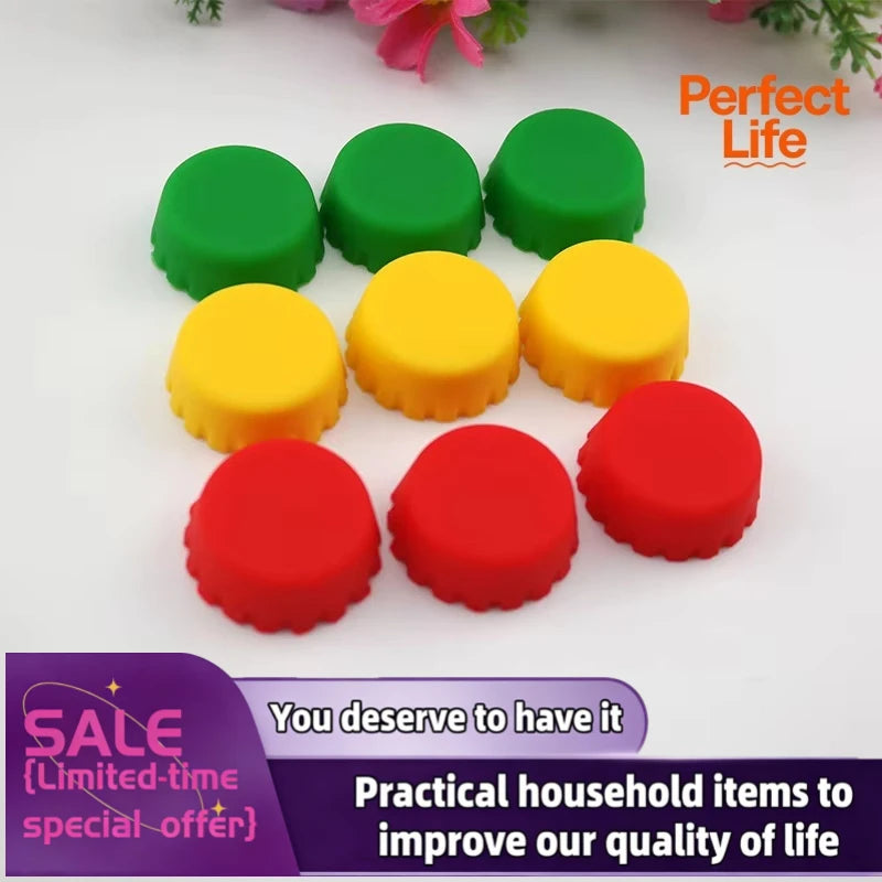 Silicone Beer Bottle Caps — Candy Colors, 2 / 5 / 6 / 12 / 24 Pcs