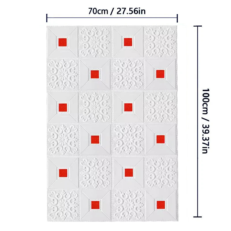 3D Brick Pattern Self-Adhesive Wallpaper 70cm — Waterproof Peel & Stick