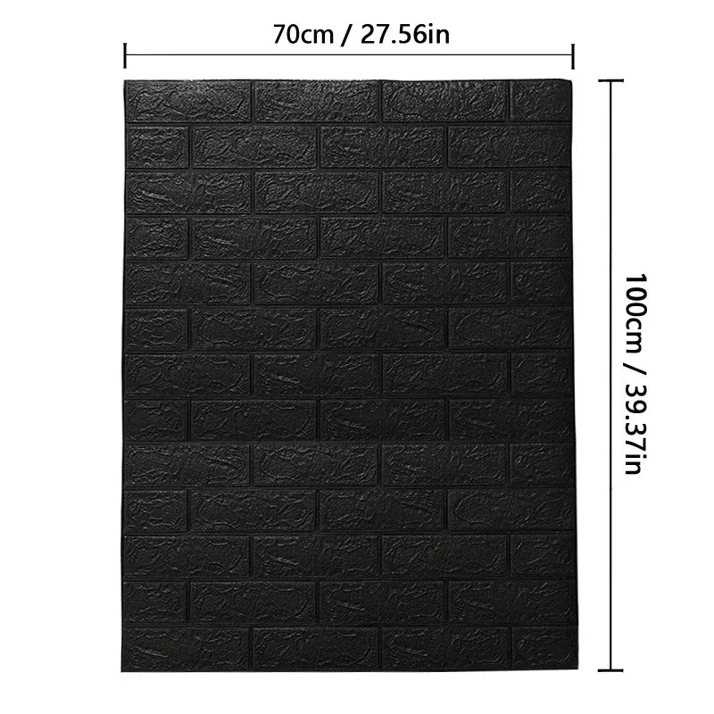 3D Brick Pattern Self-Adhesive Wallpaper 70cm — Waterproof Peel & Stick