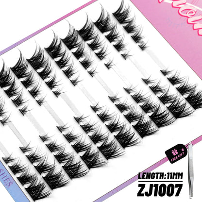 GROINNEYA DIY Cluster Lashes – 120 Natural Volume Individual Lash Clusters, 8–16mm | Soft Synthetic Hair | Mixed Tray | 17 Styles