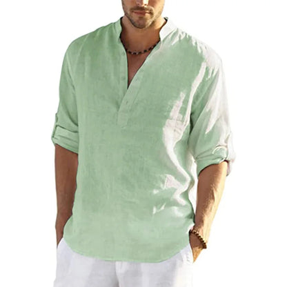 Men's Cotton Linen Casual Shirt – Long Sleeve