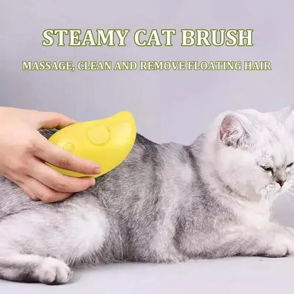 3-in-1 Pet Steam Grooming Brush — Spray, Massage & Detangle for Cats & Dogs