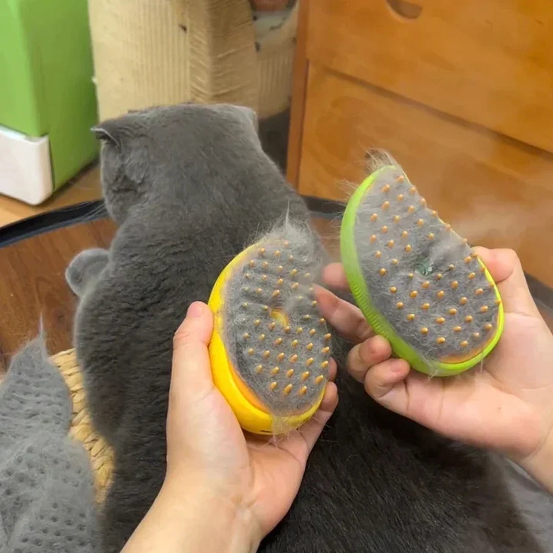 3-in-1 Pet Steam Grooming Brush — Spray, Massage & Detangle for Cats & Dogs