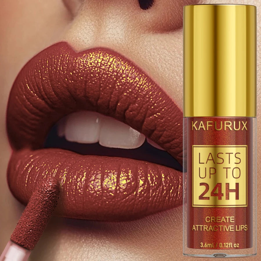 KAFURUX Glitter Diamond Shimmer Lip Gloss – 14 Colors, Waterproof, Long-Lasting Liquid Lipstick | Metallic & Sparkling | Single & 2pcs