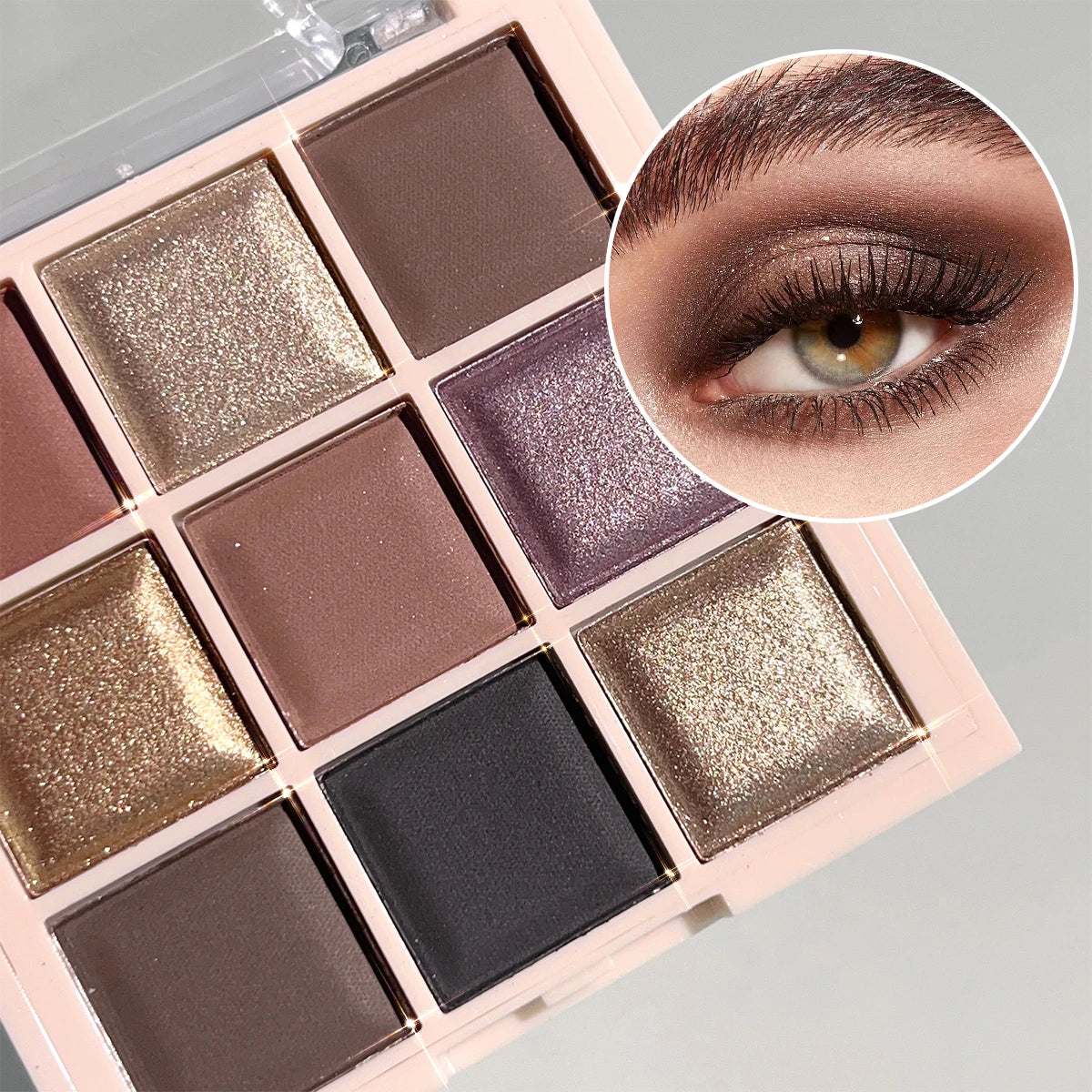 JUJU DREAM 9-Color Eyeshadow Palette – Matte & Shimmer, Soft Milk Tea Tones, Waterproof, Long-Lasting | Single & Triple Sets