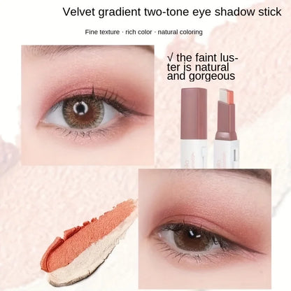 Two-Color Gradient Eyeshadow Stick – 3D Natural Finish, Long-Lasting | Single Shades 01–06 | 3pcs & 6pcs Sets