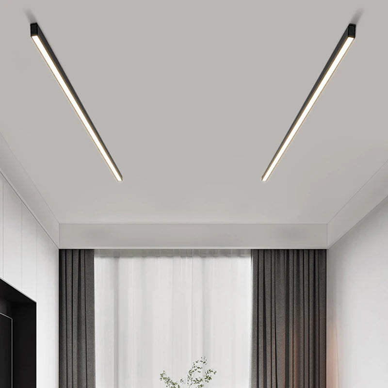 STDJHong 53cm LED Linear Ceiling Light – 18W, High CRI ≥90, Surface Mounted | Warm / Natural / Cool White | Black & White