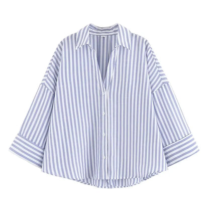 KONDALA Casual Loose Wide-Sleeve Shirt – Women