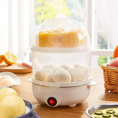 NOCCLILI Double-Layer Electric Egg Cooker & Steamer – 7+ Eggs, 350W, Boil, Poach & Steam | EU / US Plug
