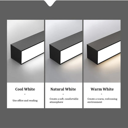 STDJHong 53cm LED Linear Ceiling Light – 18W, High CRI ≥90, Surface Mounted | Warm / Natural / Cool White | Black & White