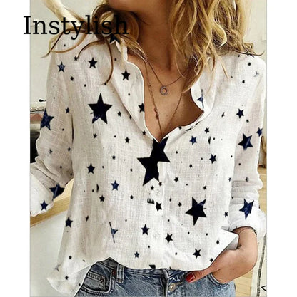 Cotton Linen Casual Shirt – Women Long Sleeve