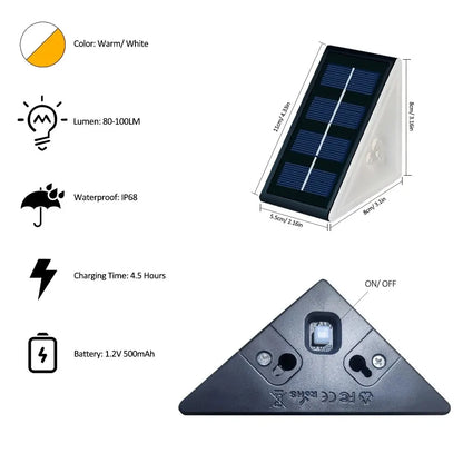 Solar Step & Deck Light – IP67 Waterproof, Auto On/Off, 8–12hr Runtime | Warm White / White / RGB | Stair, Patio & Garden