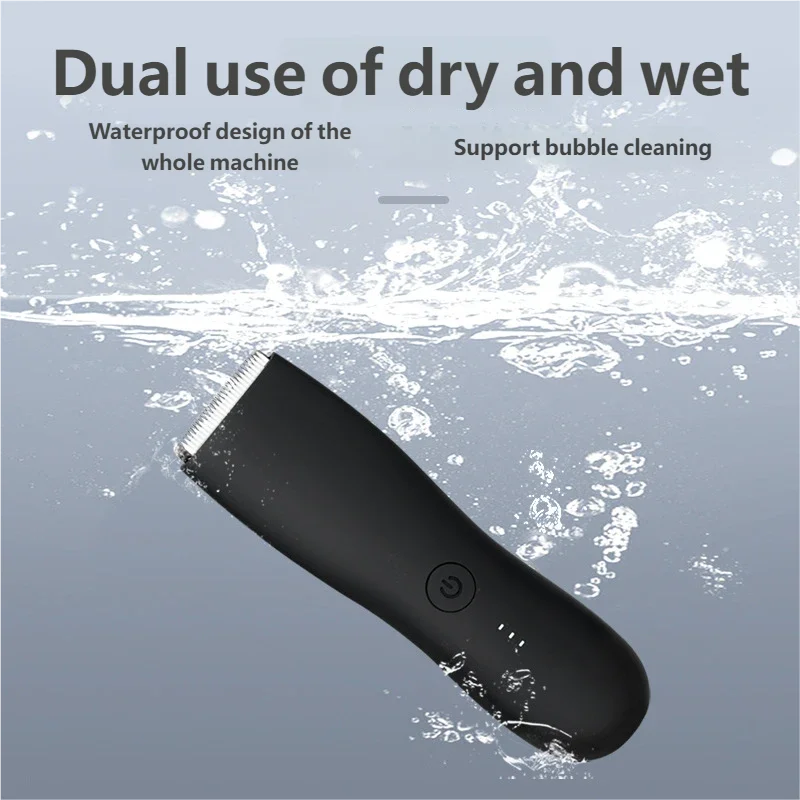 Men's Body & Groin Trimmer – IPX6 Waterproof, SkinSafe Foil Blades, Rechargeable | Sensitive Skin | Blue & Black