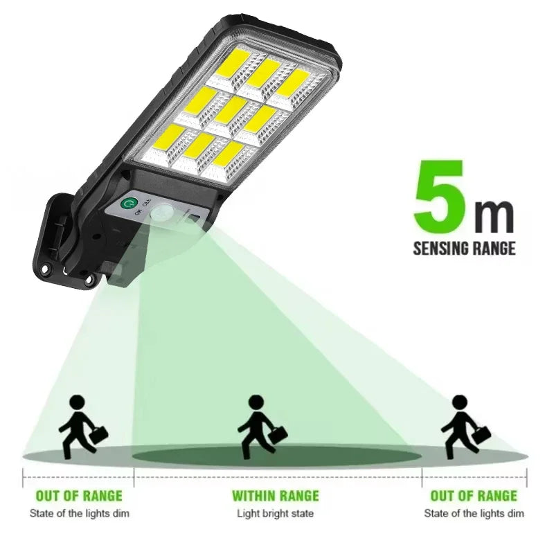paweinuo Solar Outdoor Security Light – 180 COB, 120°, 3 Modes, Remote Control, IP65 | 3200mAh | 1pc / 2pcs
