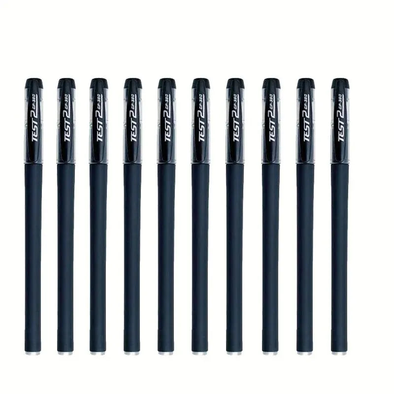 ゲルペンセット — 10本組、0.5mm極細、黒インク、学用品＆事務用品