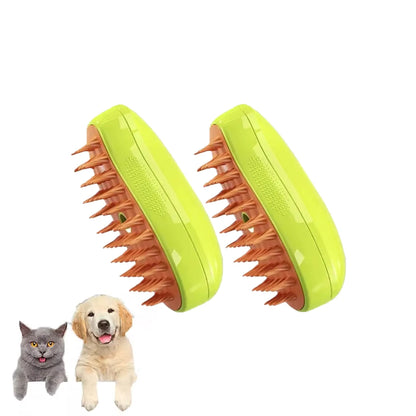3-in-1 Pet Steam Grooming Brush — Spray, Massage & Detangle for Cats & Dogs