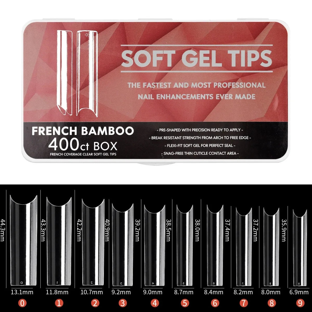 IAIZO Soft Gel Press-On Nail Tips – Full Cover, Almond / Coffin / French | 400–550pcs Box | DIY Manicure Extension