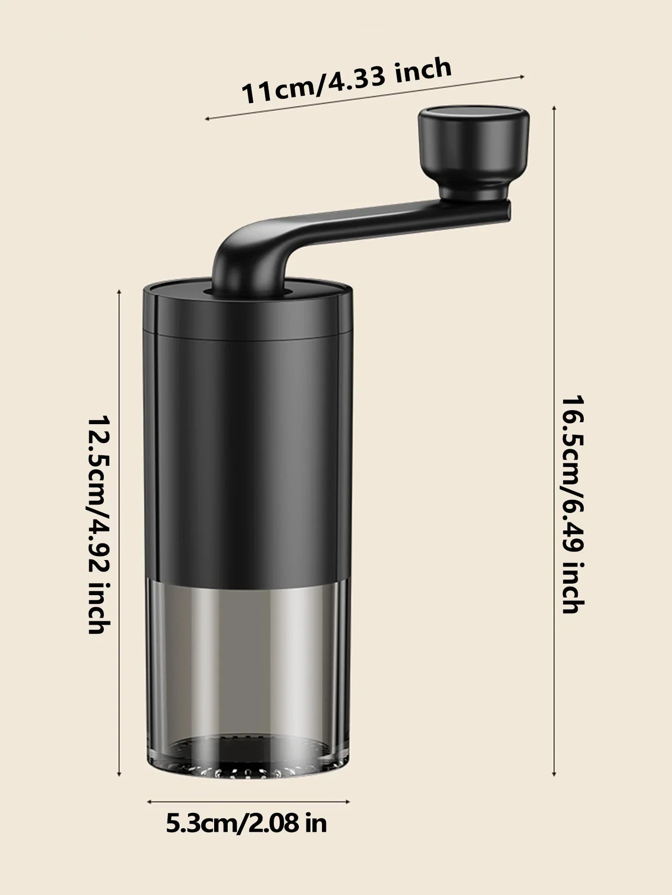Gingira Portable Manual Coffee Grinder – Adjustable Ceramic Burr, Hand Crank | Home, Outdoor & Travel