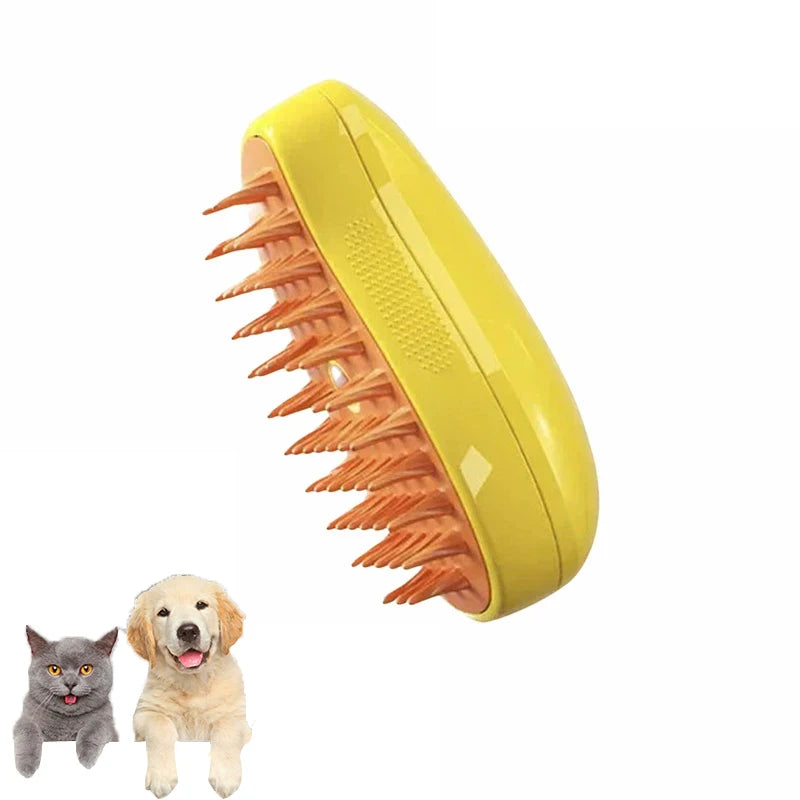 3-in-1 Pet Steam Grooming Brush — Spray, Massage & Detangle for Cats & Dogs