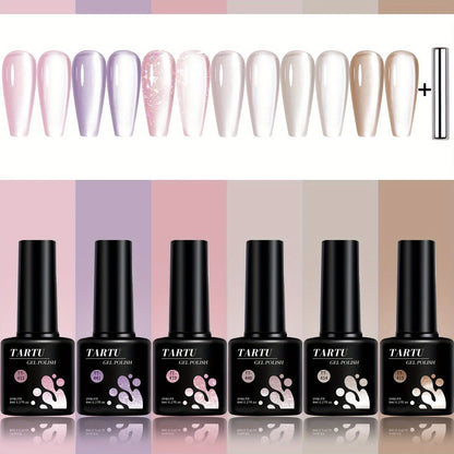 TARTU Cat Eye Gel Nail Polish Set – 6 Colors, 8ml Each, Soak-Off UV/LED | Salon & DIY Nail Art | Sets TT6011–TT6015