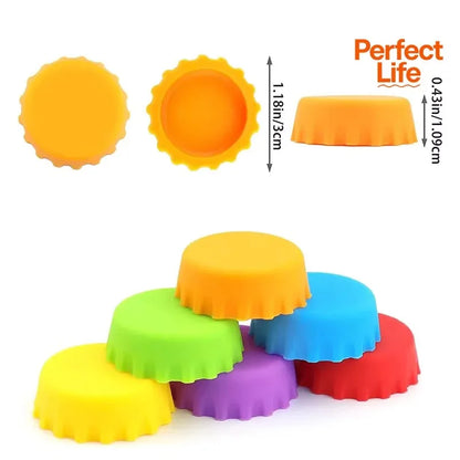 Silicone Beer Bottle Caps — Candy Colors, 2 / 5 / 6 / 12 / 24 Pcs