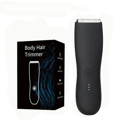 Men's Body & Groin Trimmer – IPX6 Waterproof, SkinSafe Foil Blades, Rechargeable | Sensitive Skin | Blue & Black