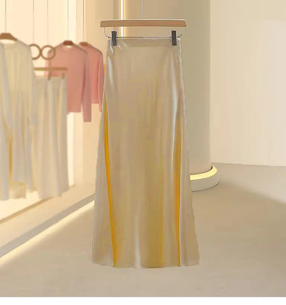 Satin Fishtail Skirt – Women Korean Fashion