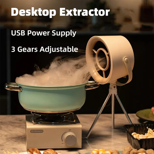CREAROMA Portable Desktop Range Hood – 1200Pa Suction, 3-Speed, 90° Adjustable | BBQ & Indoor Cooking