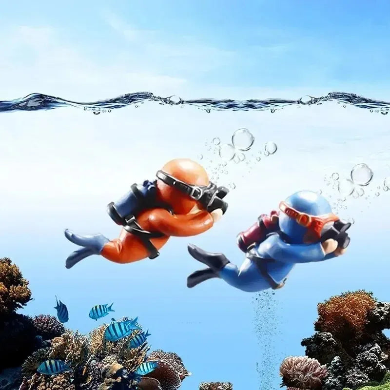 水槽用浮動オーナメント — 人魚、ダイバー、キキのデコレーション