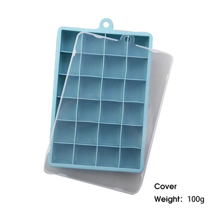 ChengHaoRan 24-Hole Silicone Ice Tray – Food-Grade, Square Ice Cubes, Jelly & Mold | With or Without Lid