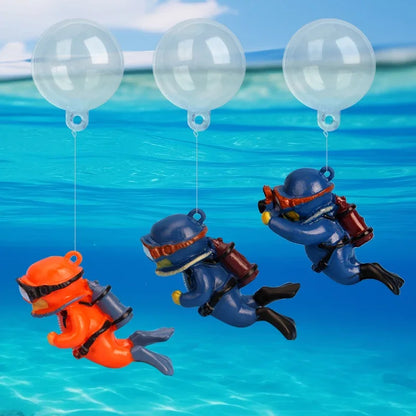 水槽用浮動オーナメント — 人魚、ダイバー、キキのデコレーション